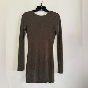 NWT Edikted Womens Open Back Green Long Sleeve Bodycon Dress, Size Small